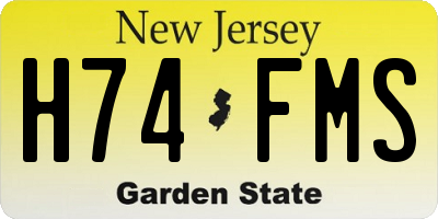 NJ license plate H74FMS