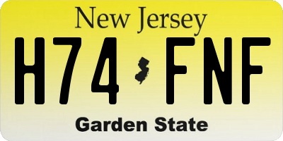 NJ license plate H74FNF