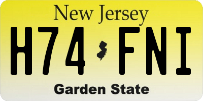 NJ license plate H74FNI