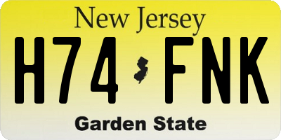NJ license plate H74FNK