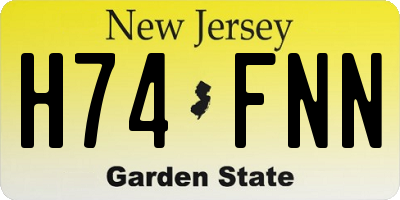 NJ license plate H74FNN