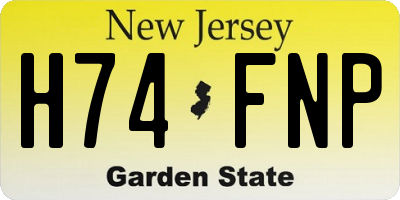 NJ license plate H74FNP