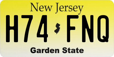NJ license plate H74FNQ