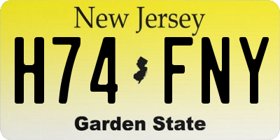 NJ license plate H74FNY