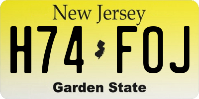 NJ license plate H74FOJ