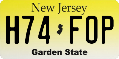 NJ license plate H74FOP