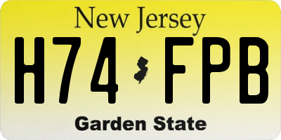NJ license plate H74FPB