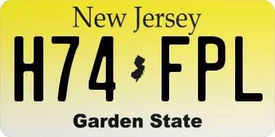 NJ license plate H74FPL