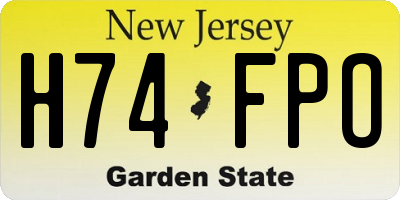 NJ license plate H74FPO