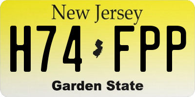 NJ license plate H74FPP