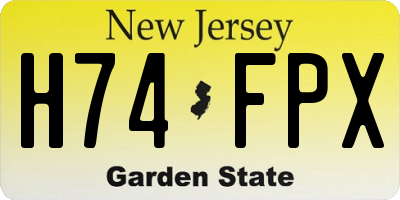 NJ license plate H74FPX