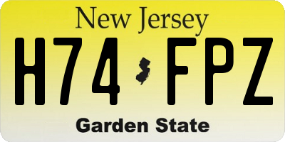 NJ license plate H74FPZ