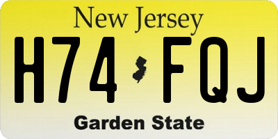 NJ license plate H74FQJ