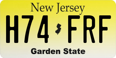 NJ license plate H74FRF