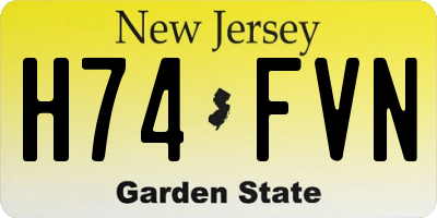 NJ license plate H74FVN