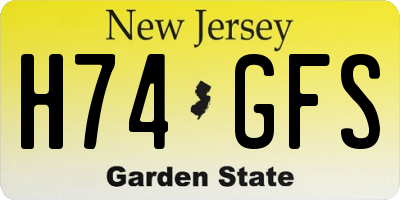 NJ license plate H74GFS
