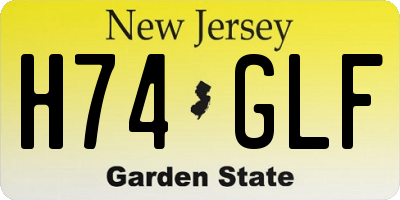 NJ license plate H74GLF