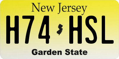 NJ license plate H74HSL
