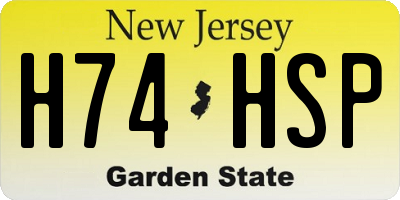 NJ license plate H74HSP
