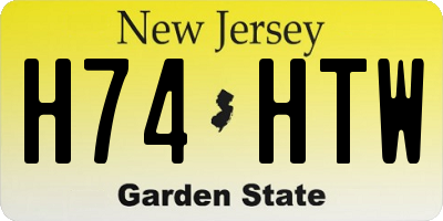 NJ license plate H74HTW