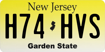 NJ license plate H74HVS