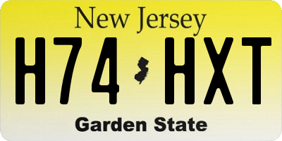 NJ license plate H74HXT
