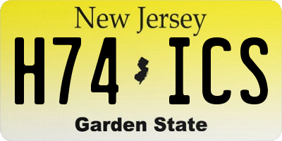 NJ license plate H74ICS