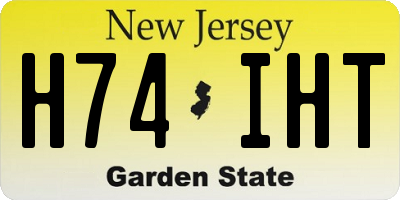 NJ license plate H74IHT