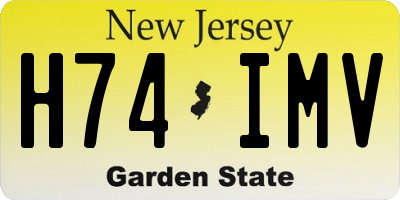 NJ license plate H74IMV