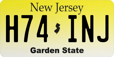 NJ license plate H74INJ