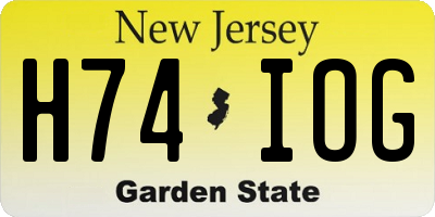 NJ license plate H74IOG