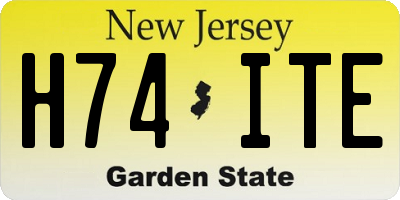 NJ license plate H74ITE