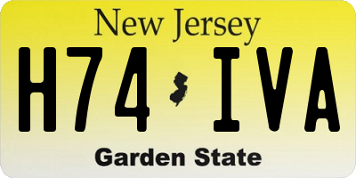 NJ license plate H74IVA