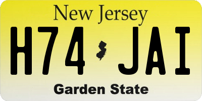 NJ license plate H74JAI