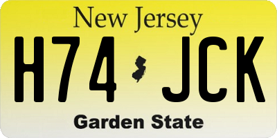 NJ license plate H74JCK