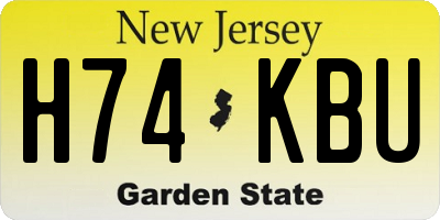 NJ license plate H74KBU