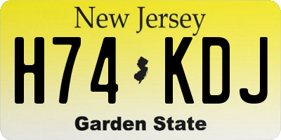 NJ license plate H74KDJ