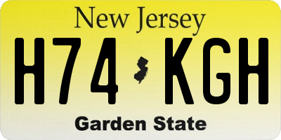 NJ license plate H74KGH