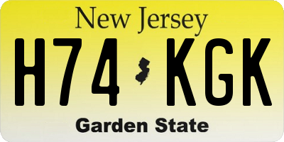 NJ license plate H74KGK