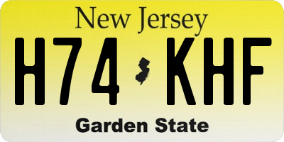 NJ license plate H74KHF