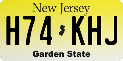 NJ license plate H74KHJ