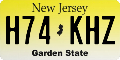 NJ license plate H74KHZ