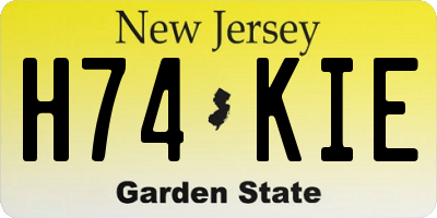 NJ license plate H74KIE