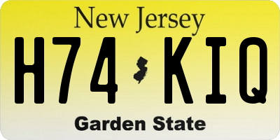 NJ license plate H74KIQ