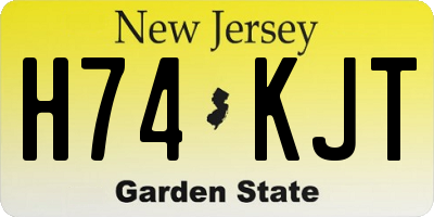 NJ license plate H74KJT