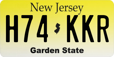NJ license plate H74KKR