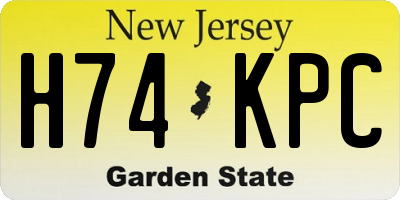 NJ license plate H74KPC