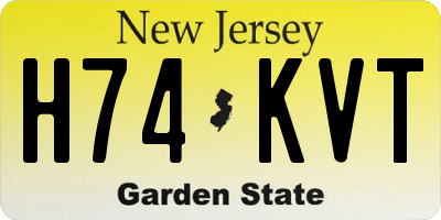 NJ license plate H74KVT