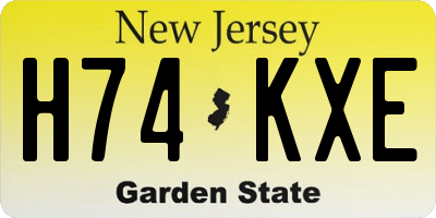NJ license plate H74KXE