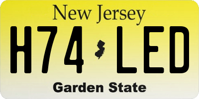 NJ license plate H74LED